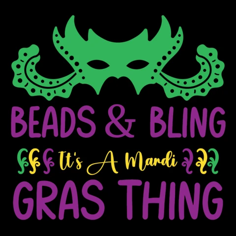 Mardi gras beads & bling design template - festive party style