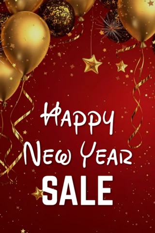 Joyeuse année : vente de rouge et d'or modèle de design