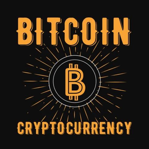 Bitcoin Cryptocurrency T-Shirt Design Template