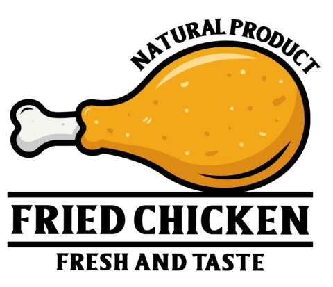 Plantilla de diseño de logotipo de pollo frito fresco y sabroso