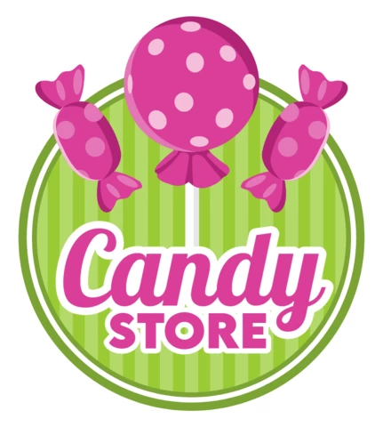 Plantilla de diseño del logotipo de una tienda de caramelos