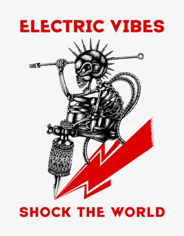 Modèle de tatouage de vibrations électriques pour les créatifs audacieux