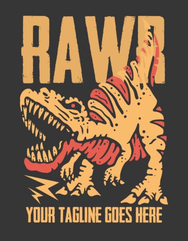 Modèle de conception de t-shirt vintage tyrannosaure