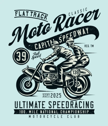 Plantilla de diseño de camiseta de motociclista