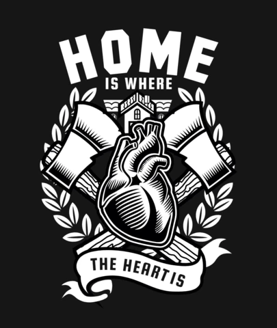 Home Is Where The Heart T-Shirt Design Template