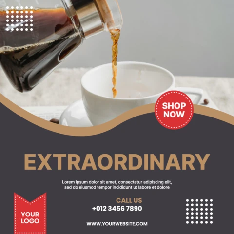Extraordinary Coffee Instagram Post Design Template