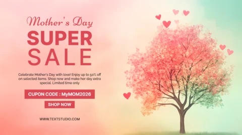Plantilla editable de superventas del Día de la Madre con diseño floral artístico