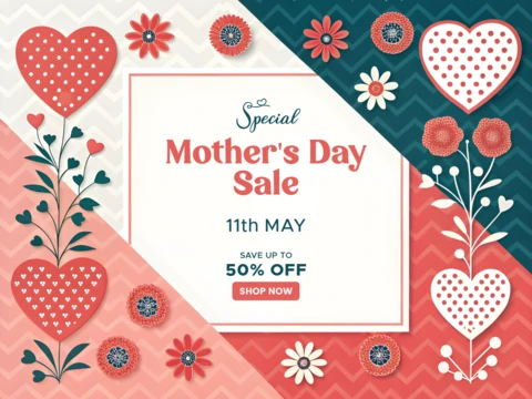 Charming Floral Mother's Day Sale Template Design – Editable Graphic for Promotions