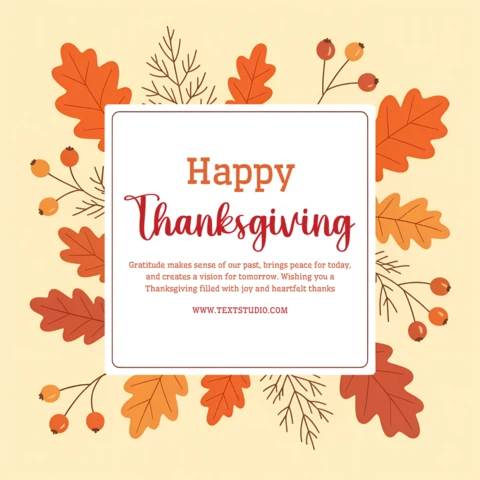 Thanksgiving Leaf Design Template for Greeting Card