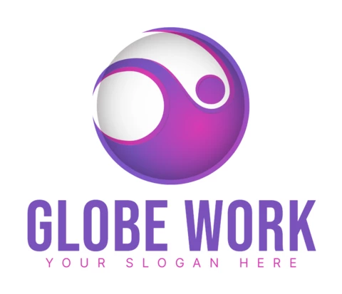 Globe Work bunte Logo-Design-Vorlage