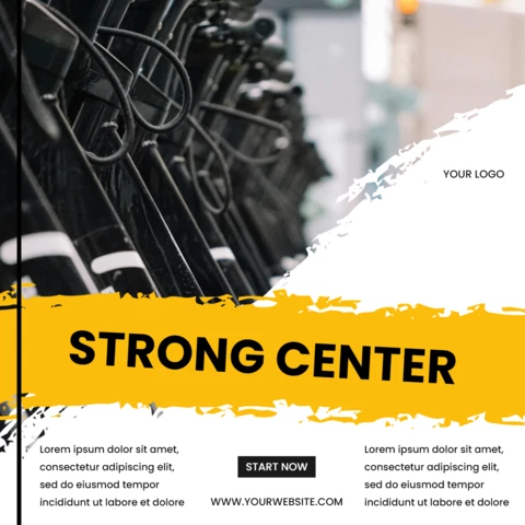 Gym Center Promotional Social Media Post Design Template