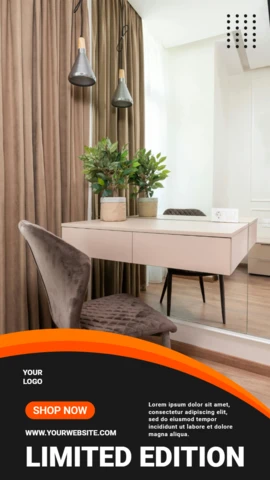 Curva negro y naranja marketing instagram historia plantilla de diseño de post