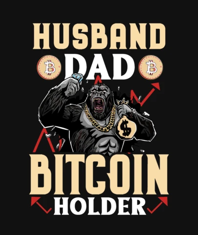 Esposo papá bitcoin titular plantilla de diseño de camiseta