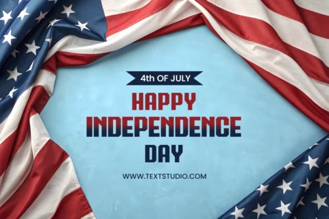 Diseño realista de la bandera americana para plantilla de tarjeta de saludo del 4 de julio.