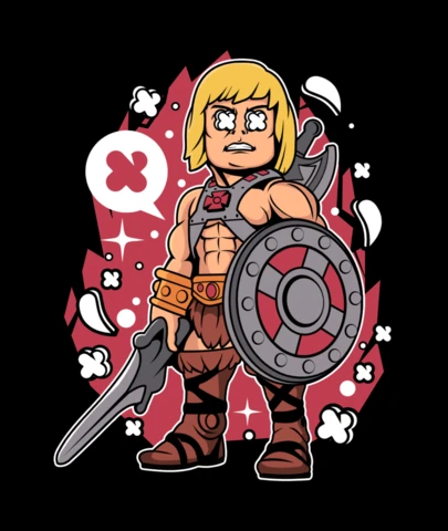 Modèle de t-shirt de la culture pop pour le personnage de BD He-man