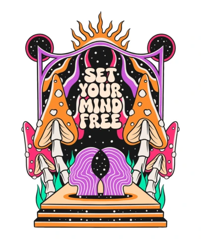 Bohemian Psychedelic Design Template: Set Your Mind Free