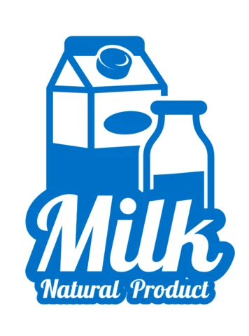 Natural Milk Logo Design Template