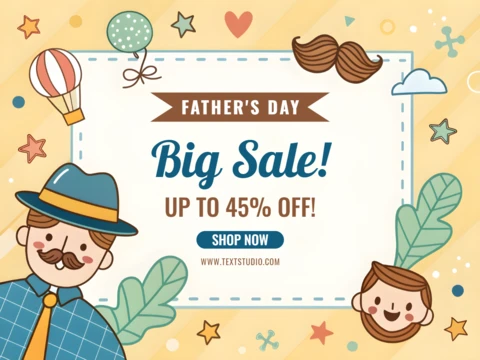 Father's Day Sale Template: Playful Illustrated Design for Promotions