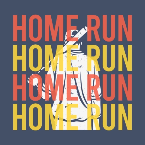 Baseball Player Holding Bat Vintage T-shirt Design Template