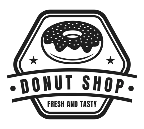 Modèle de logo pour une boutique de beignets frais et savoureux