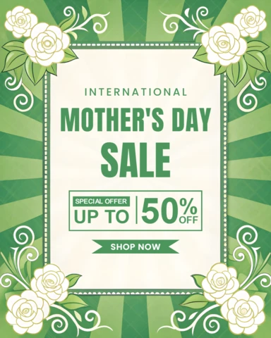 Plantilla de diseño floral editable para la venta del día de la madre - oferta especial
