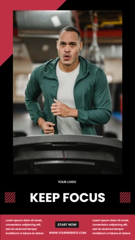 Keep Focus Gym Instagram Story Post Design Template