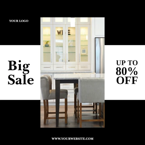 Black And White Elegant Commercial Social Media Post Design Template