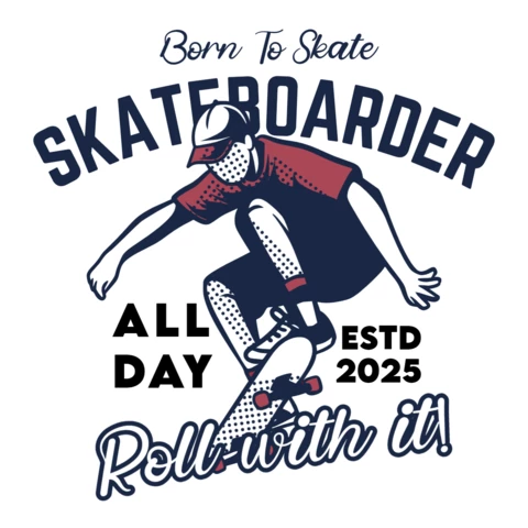 Born to skate all day plantilla de diseño editable