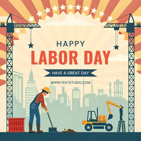 Retro Labor Day Celebration Design Template - Editable Festive Artwork