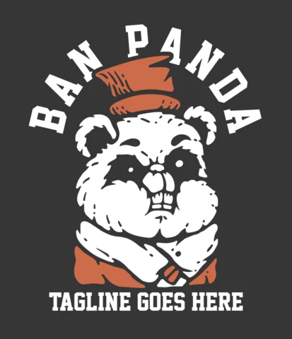 Panda with Wearing Hat T-shirt Design Template
