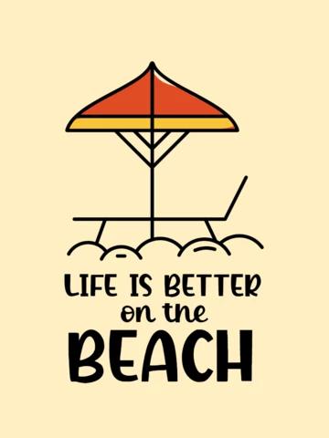 Summer life is better on the beach diseño de plantilla de camiseta