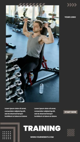 Gym Training Center Promotional Instagram Story Post Design Template