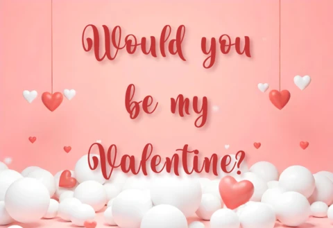 Hearty Romantic Valentine's Day Card Template Love Message