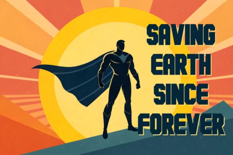 Heroic Superhero Design Template for Eco-Friendly Posters