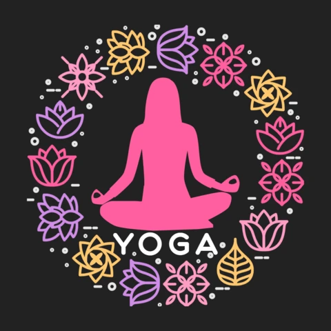 Yoga mujer plantilla de diseño de camiseta