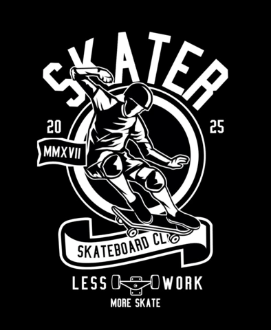 Plantilla de diseño de camiseta de club de skate