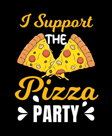 Modello di design per maglietta "I support the pizza party