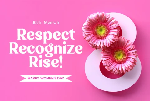 Women's Day Celebration Design Template: Respect, Recognize, Rise!