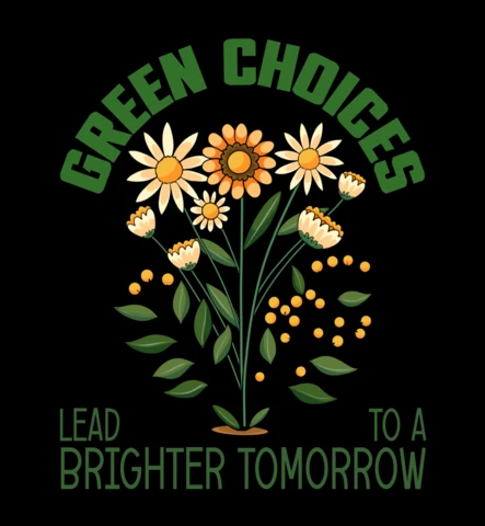 Green Choices Lead to a Brighter Tomorrow Eco-Friendly Inspiration T-Shirt Design Template