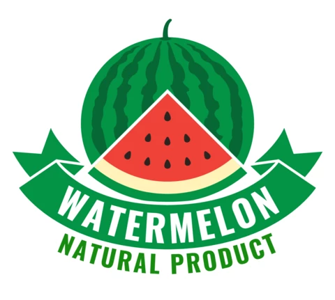 Natürliche wassermelone früchte logo entwurfsvorlage