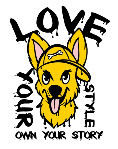 Playful Graffiti Dog Graphic Design Template for Apparel and Merchandise
