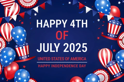 USA Independence Day Celebration Template with Balloons and Patriotic Design