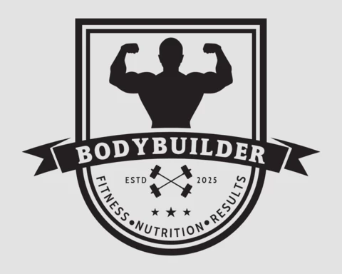 Bodybuilder Fitness Logo Design Template