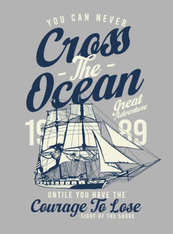 Vessel Across The Ocean T-Shirt Design Template
