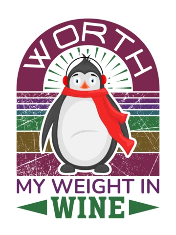Playful Penguin Wine Design Template for Fun Apparel