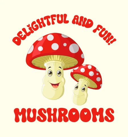 Delightful and Fun Mushroom Design Template for Kids' Art Projects