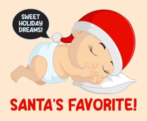 Festliche Baby-Designvorlage: Süße Urlaubsträume für den Liebling des Weihnachtsmannes!