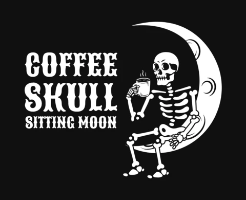 Modelo de camiseta com caveira de café para o Dia das Bruxas