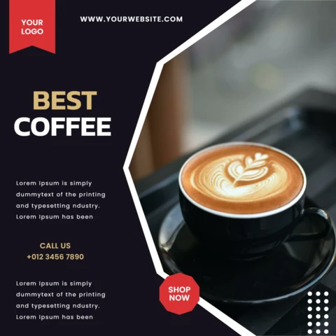 La mejor plantilla de diseño para publicaciones de Instagram de cafeterías