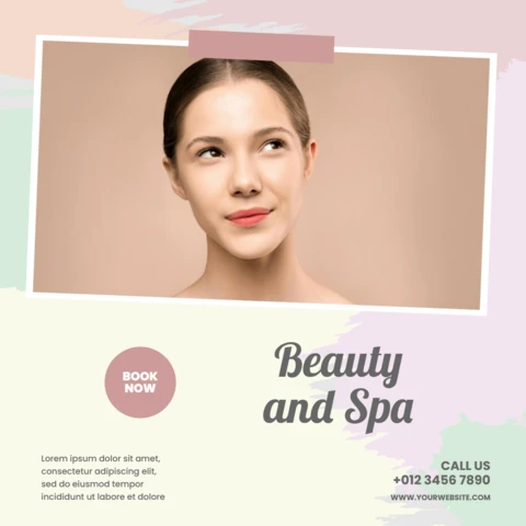 Amazing Pastel Spa Advertising Social Media Post Design Template